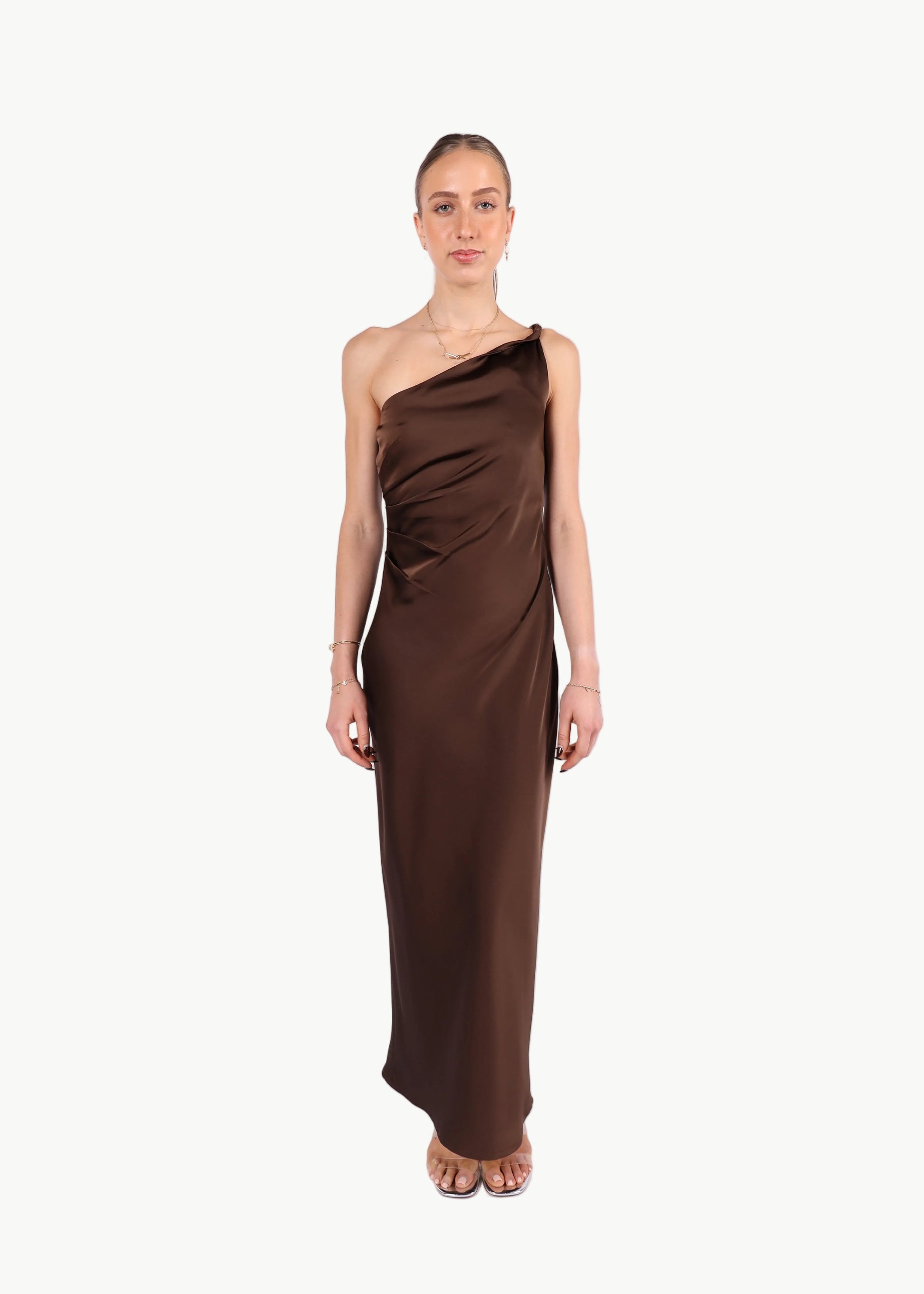 SELENE ONE-SHOULDER MIDI DRESS