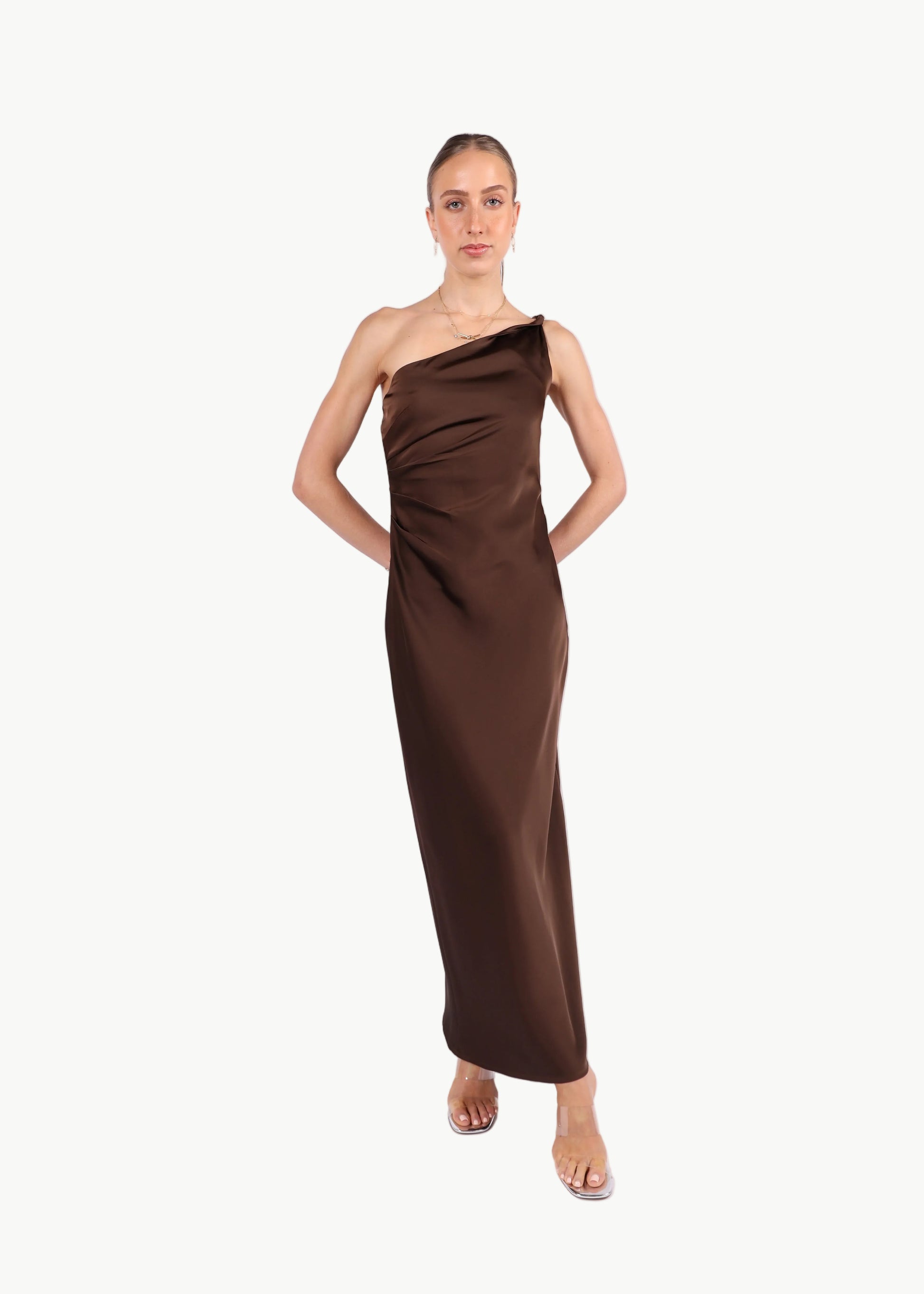 SELENE ONE-SHOULDER MIDI DRESS
