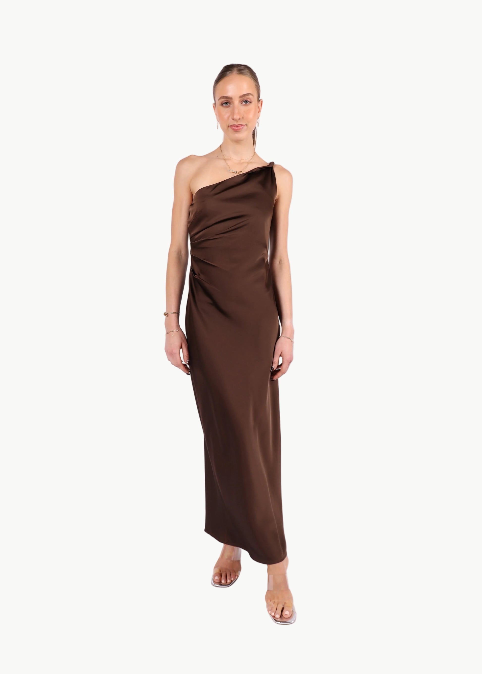 SELENE ONE-SHOULDER MIDI DRESS