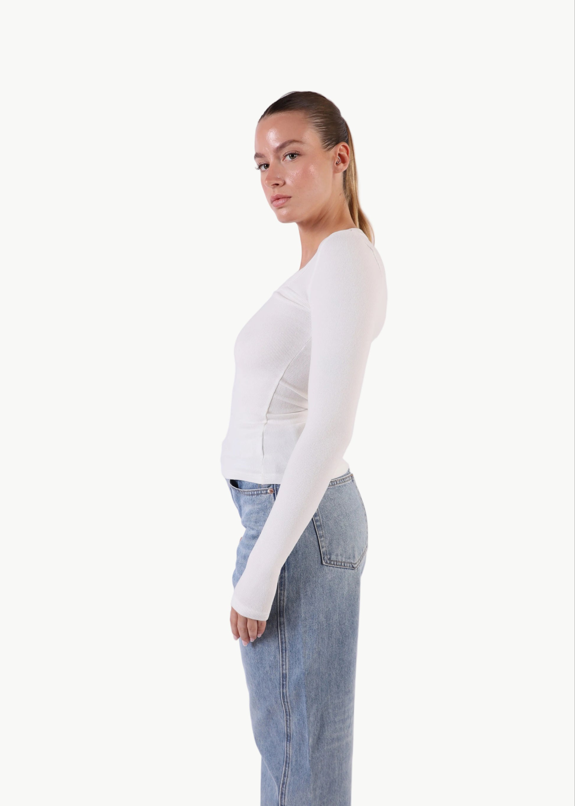 LUMI RIBBED LONG SLEEVE TOP La Libéré