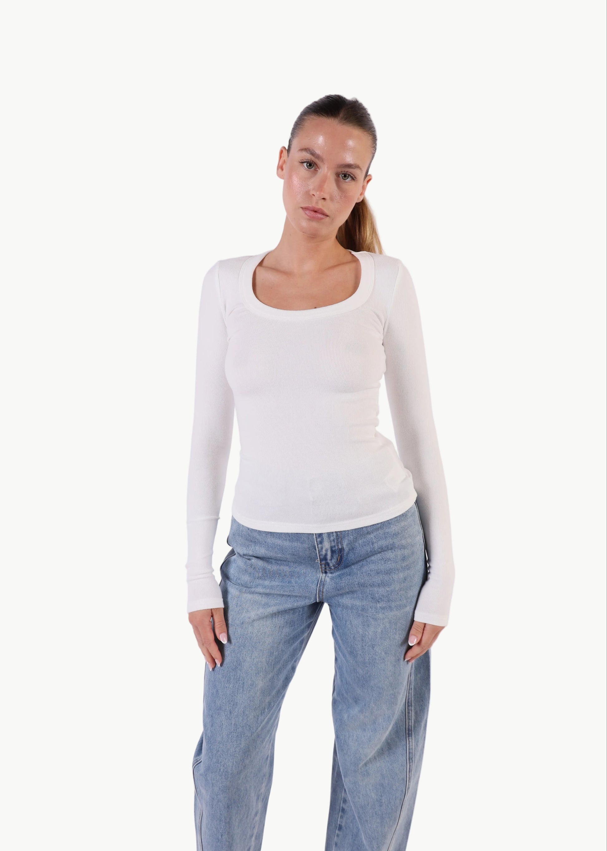 LUMI RIBBED LONG SLEEVE TOP La Libéré