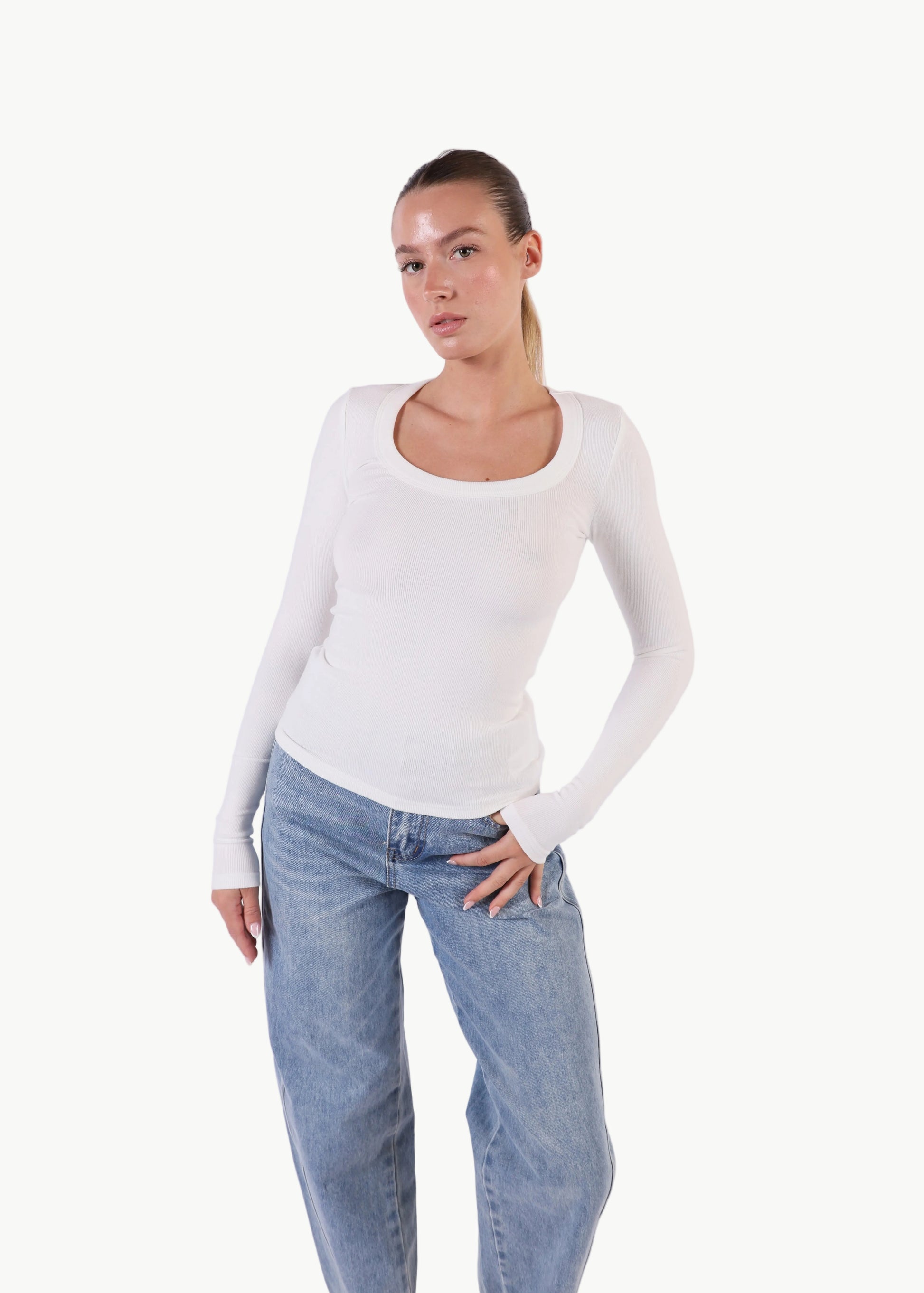 LUMI RIBBED LONG SLEEVE TOP La Libéré