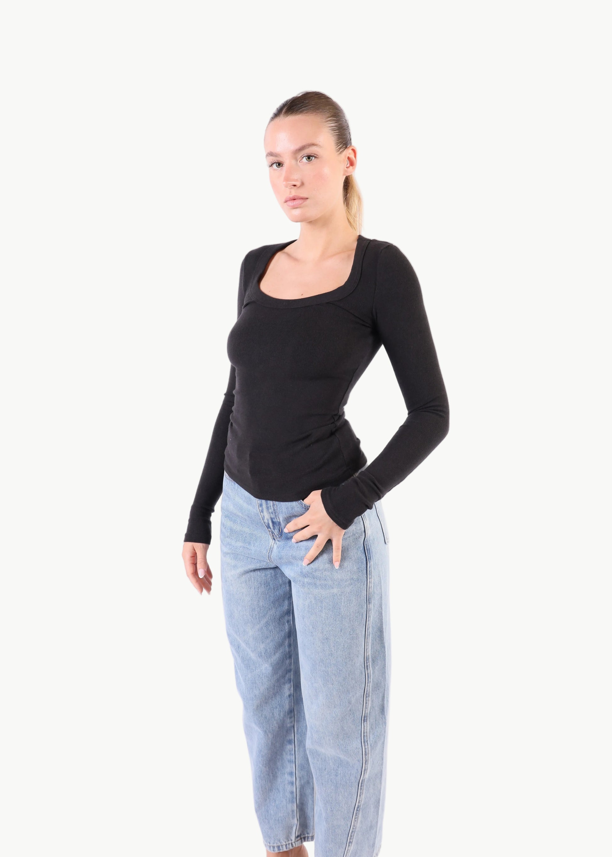 LUMI RIBBED LONG SLEEVE TOP La Libéré