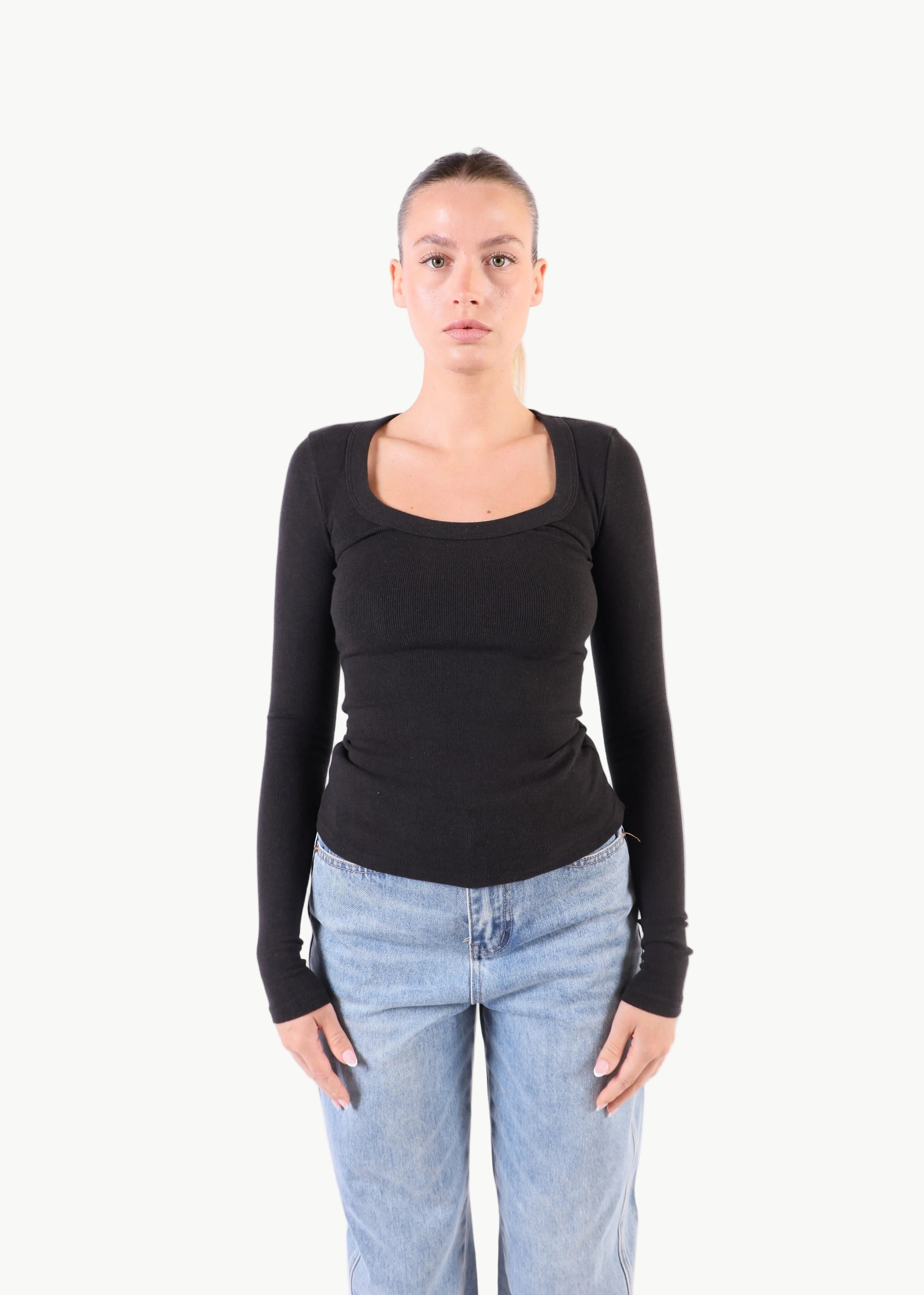LUMI RIBBED LONG SLEEVE TOP La Libéré