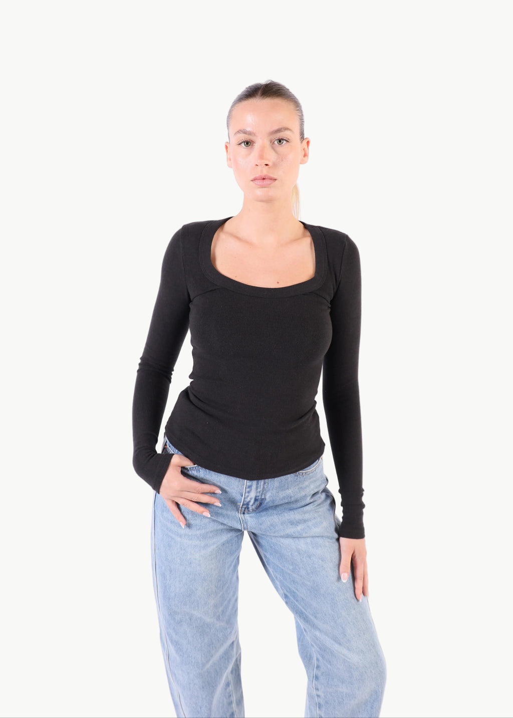 LUMI RIBBED LONG SLEEVE TOP La Libéré