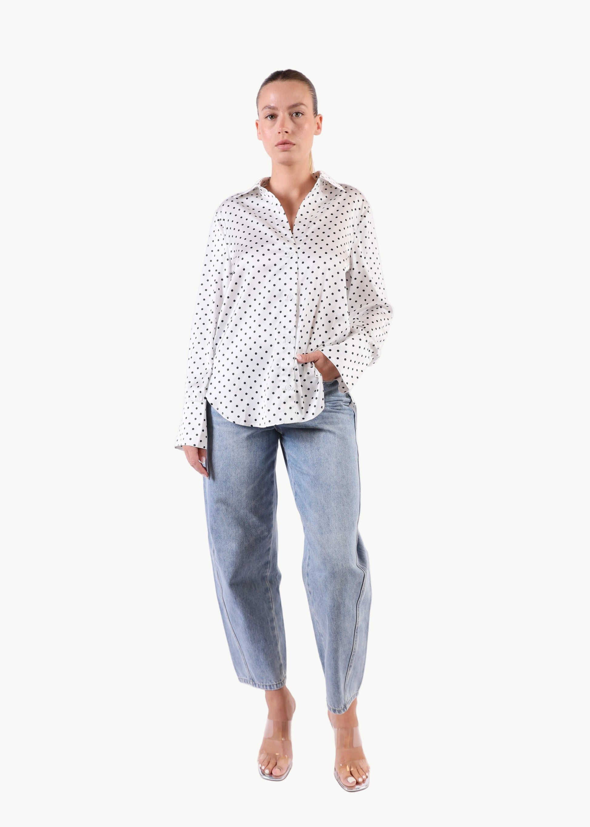 SATIN POLKA SHIRT La Libéré
