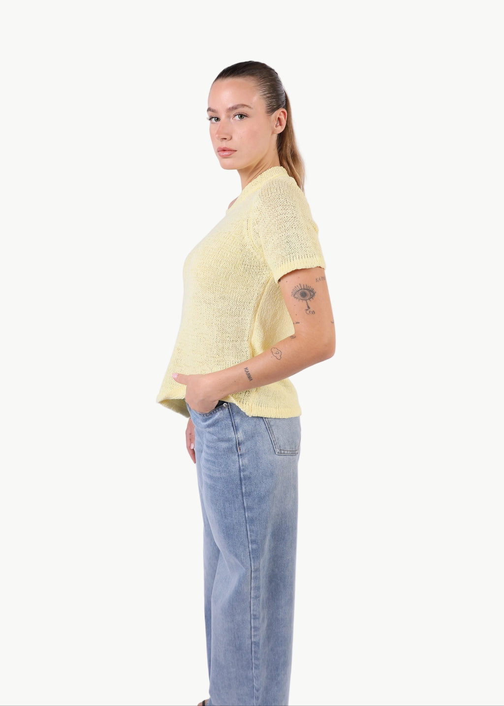 ASYMMETRICAL SHORT SLEEVE JUMPER La Libéré
