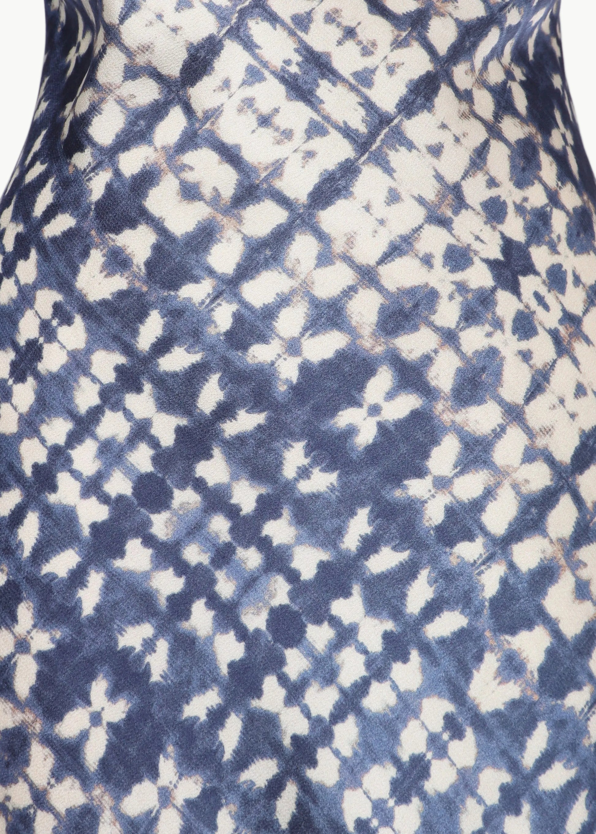 AURORA ABSTRACT SATIN MIDI DRESS