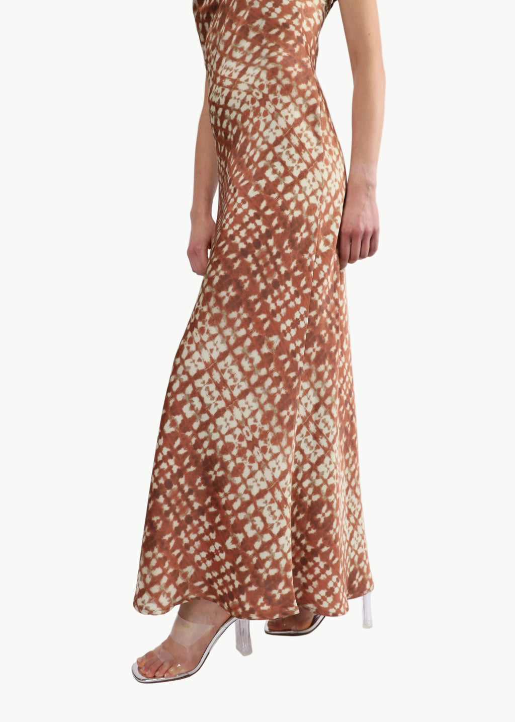 AURORA ABSTRACT SATIN MIDI DRESS My Store