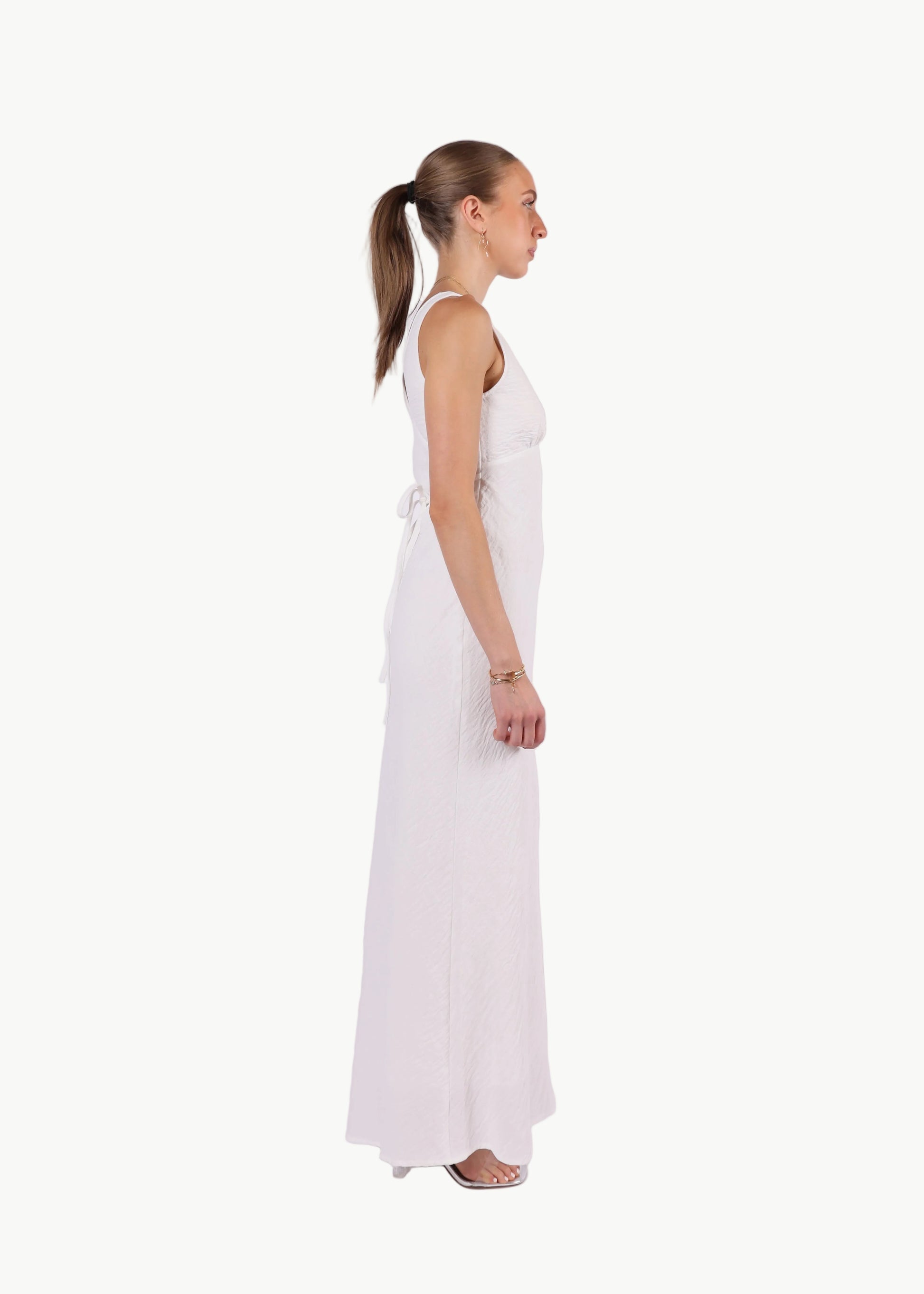 AVELINE LINEN MIDI DRESS
