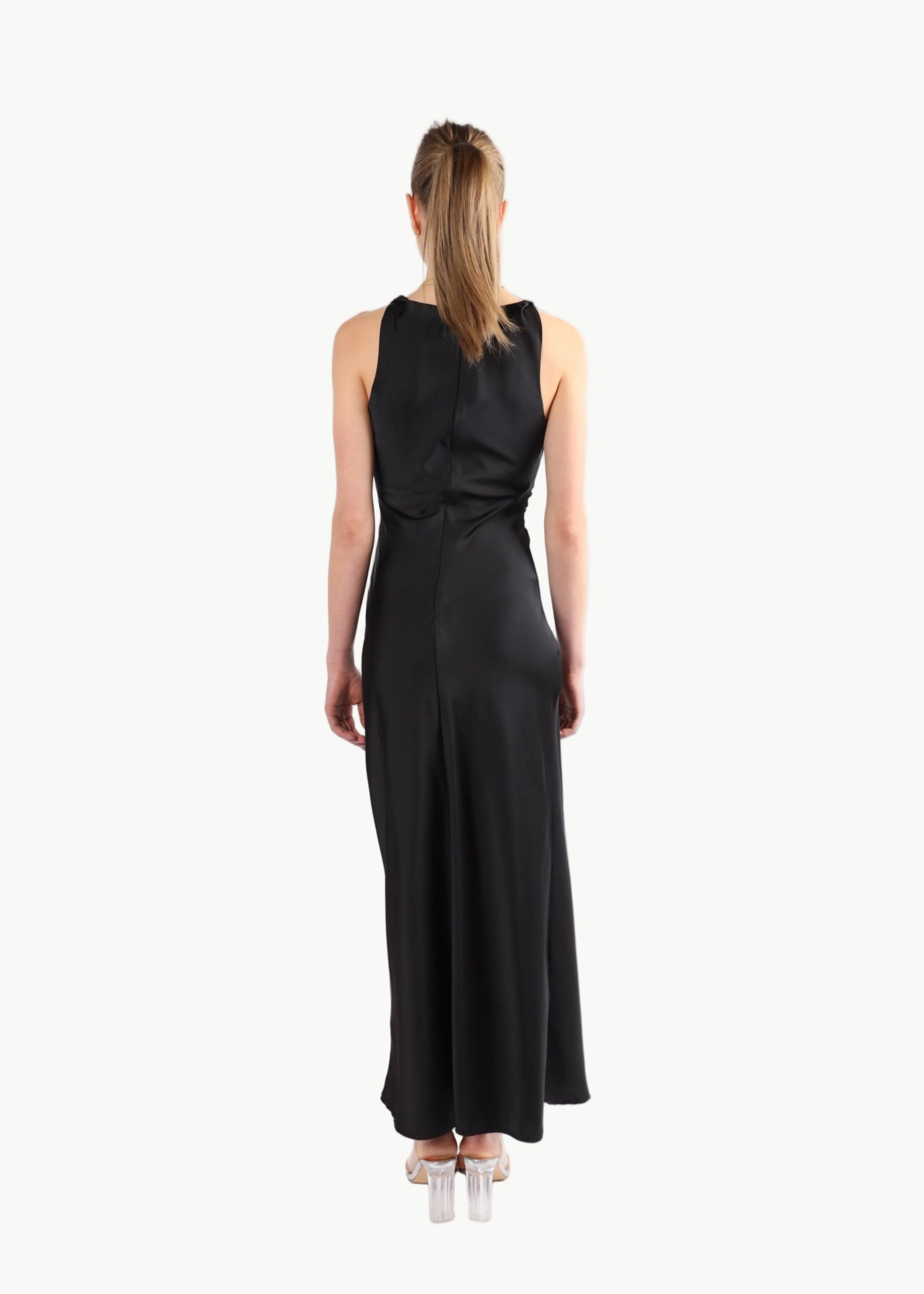 SELENE TWISTED SHOULDER SATIN MIDI DRESS My Store