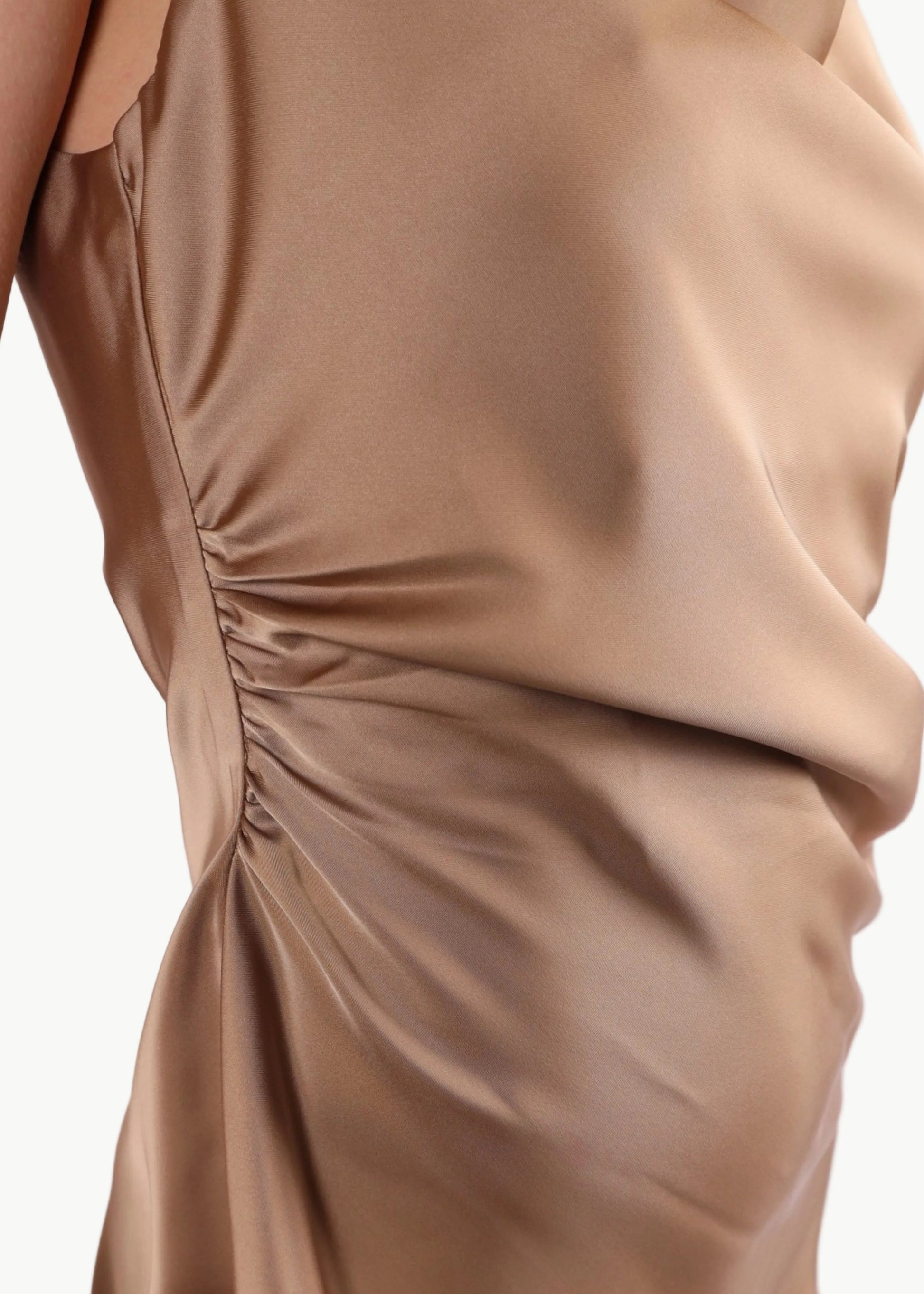 SELENE TWISTED SHOULDER SATIN MIDI DRESS My Store