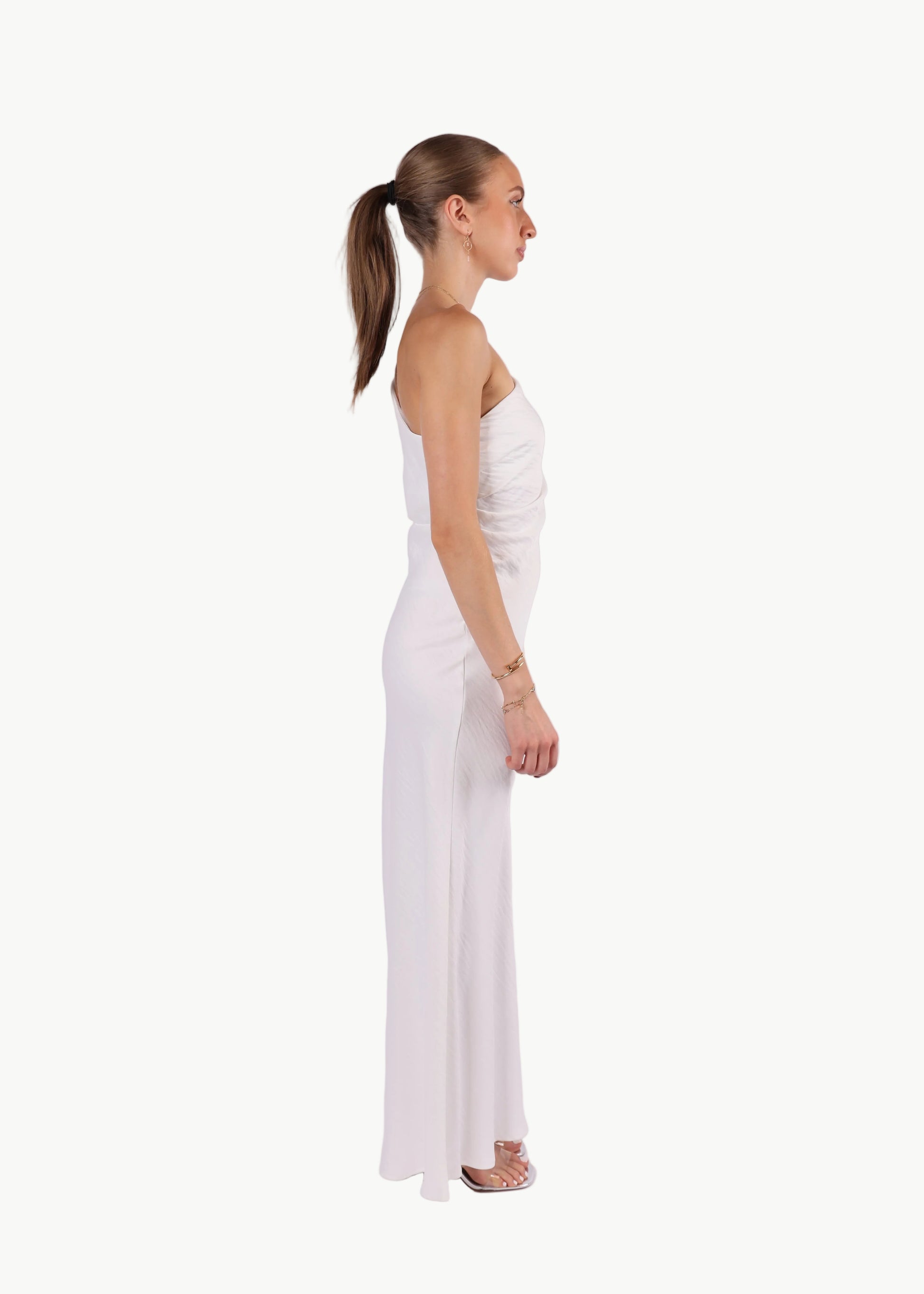 SELENE ONE-SHOULDER MIDI DRESS