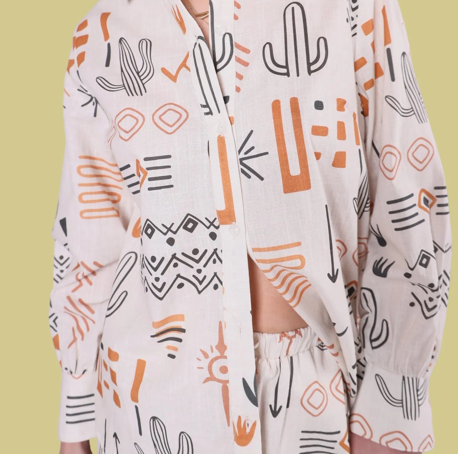 Cactus Printed Shirt Pants Set My Store