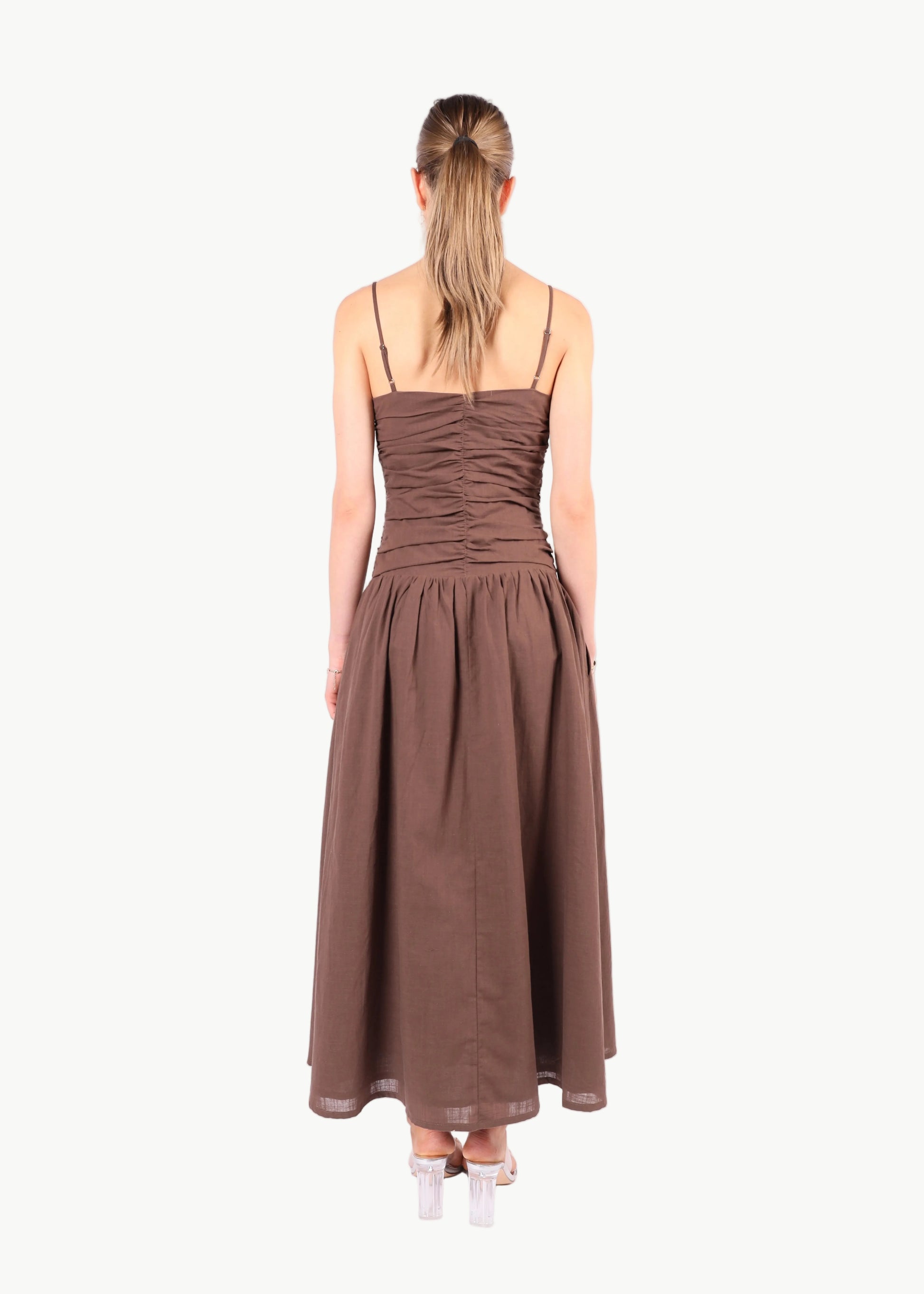 WILLOW GATHERED COTTON MIDI DRESS My Store