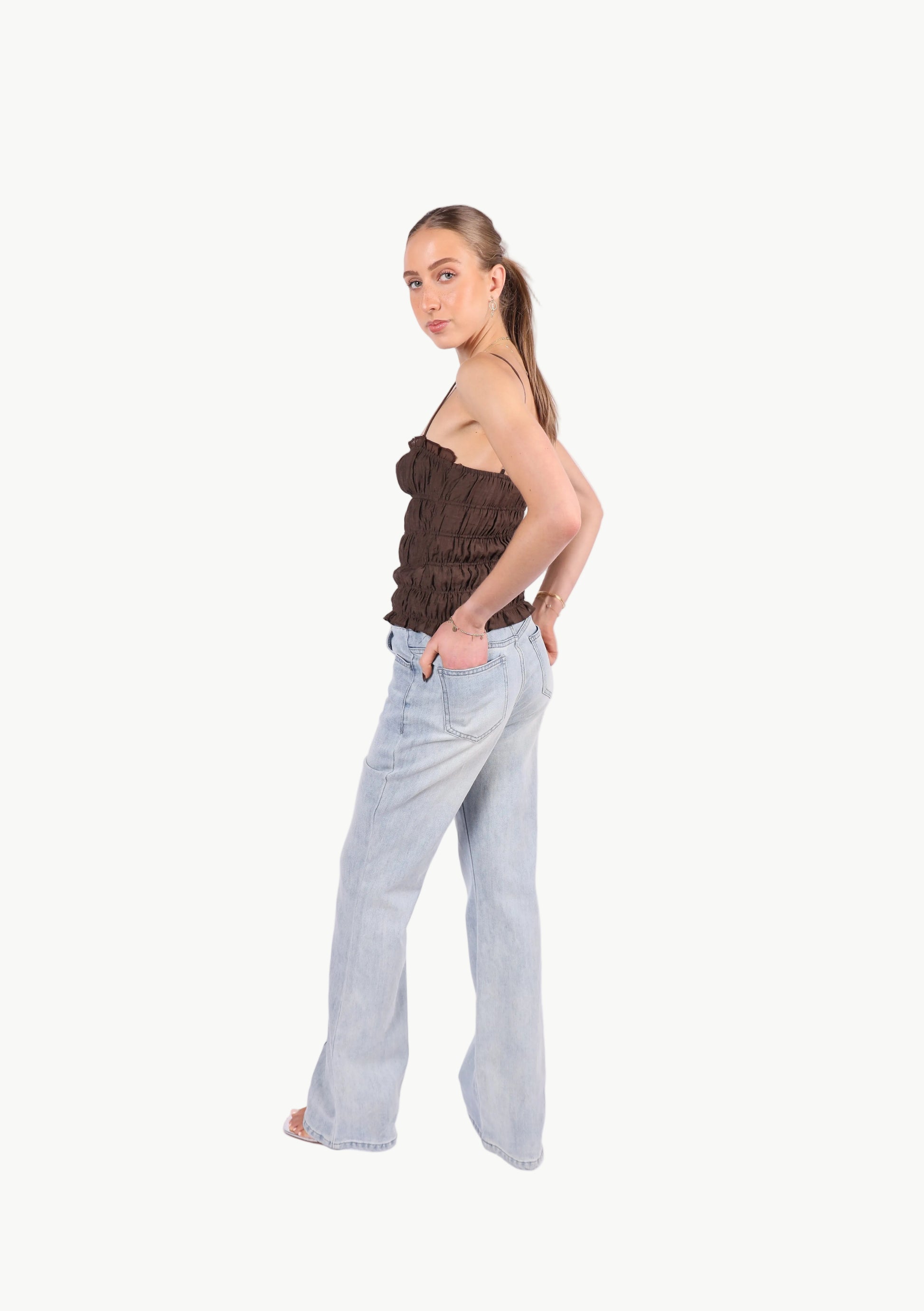 NOA SHIRRED FRILL TOP My Store