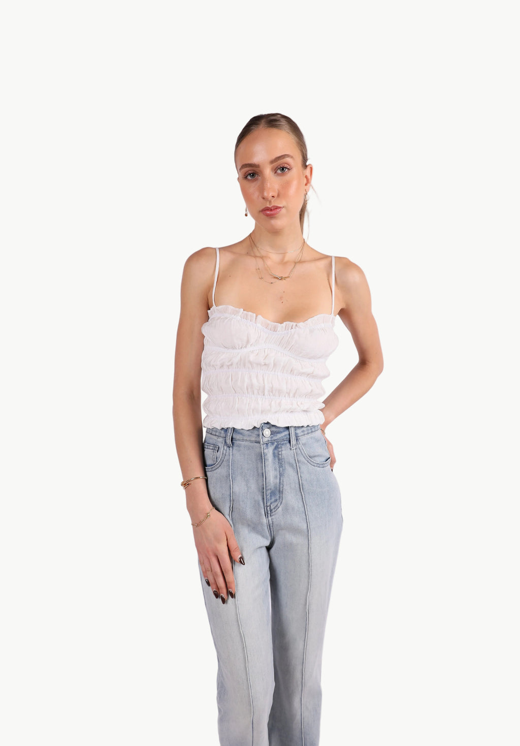 NOA SHIRRED FRILL TOP My Store