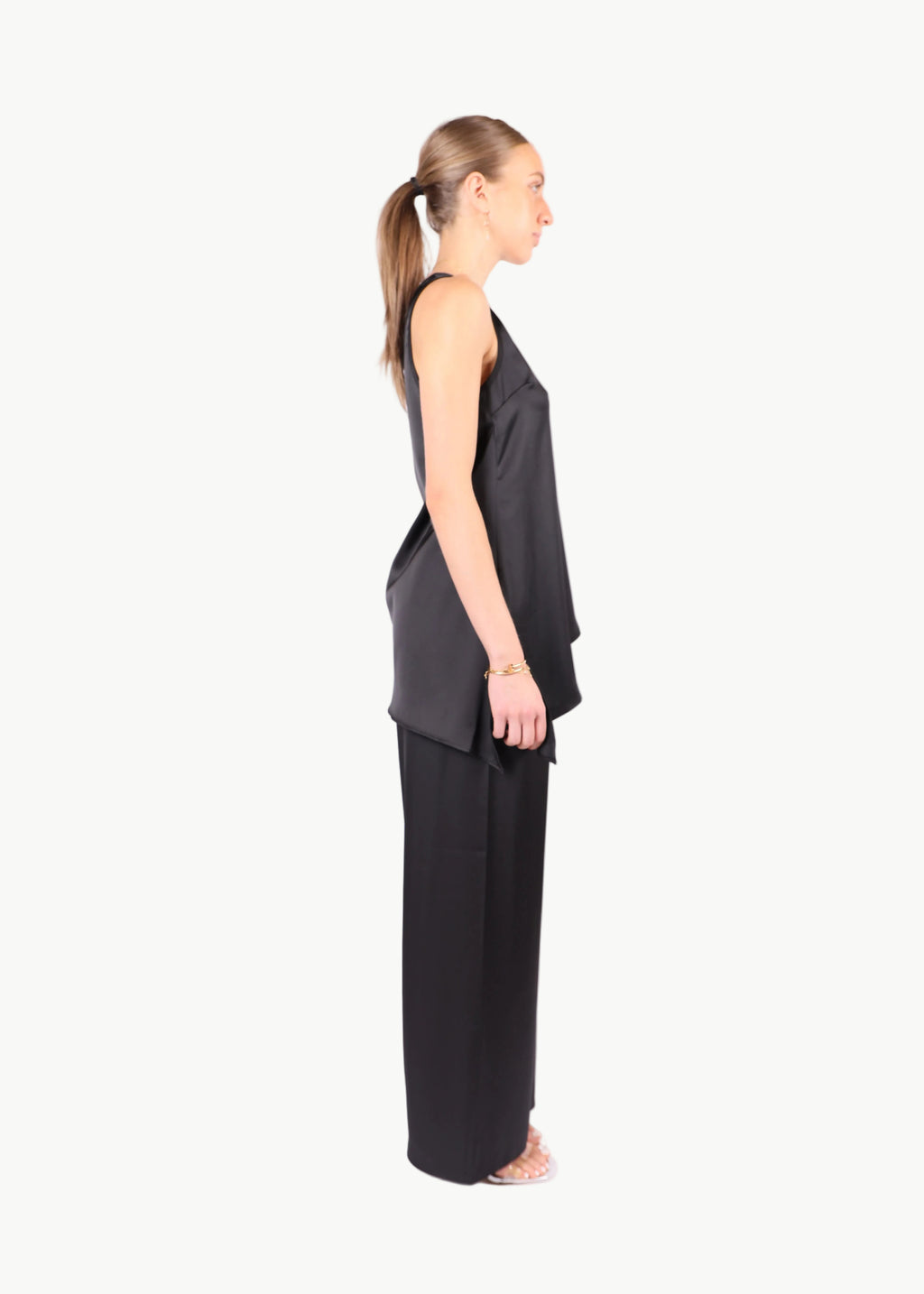 SLOANE SATIN WIDE-LEG PANTS