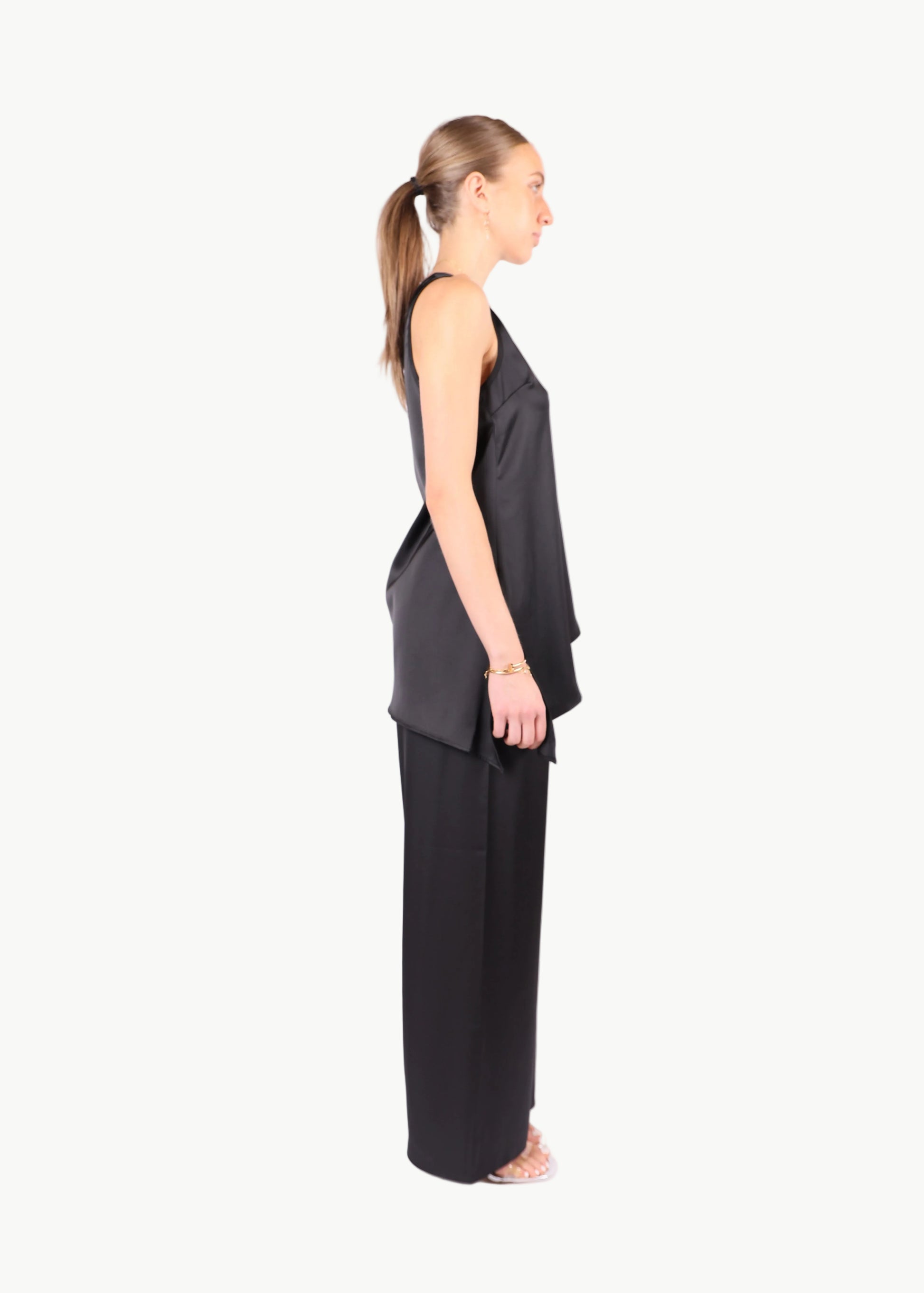 SLOANE SATIN WIDE-LEG PANTS