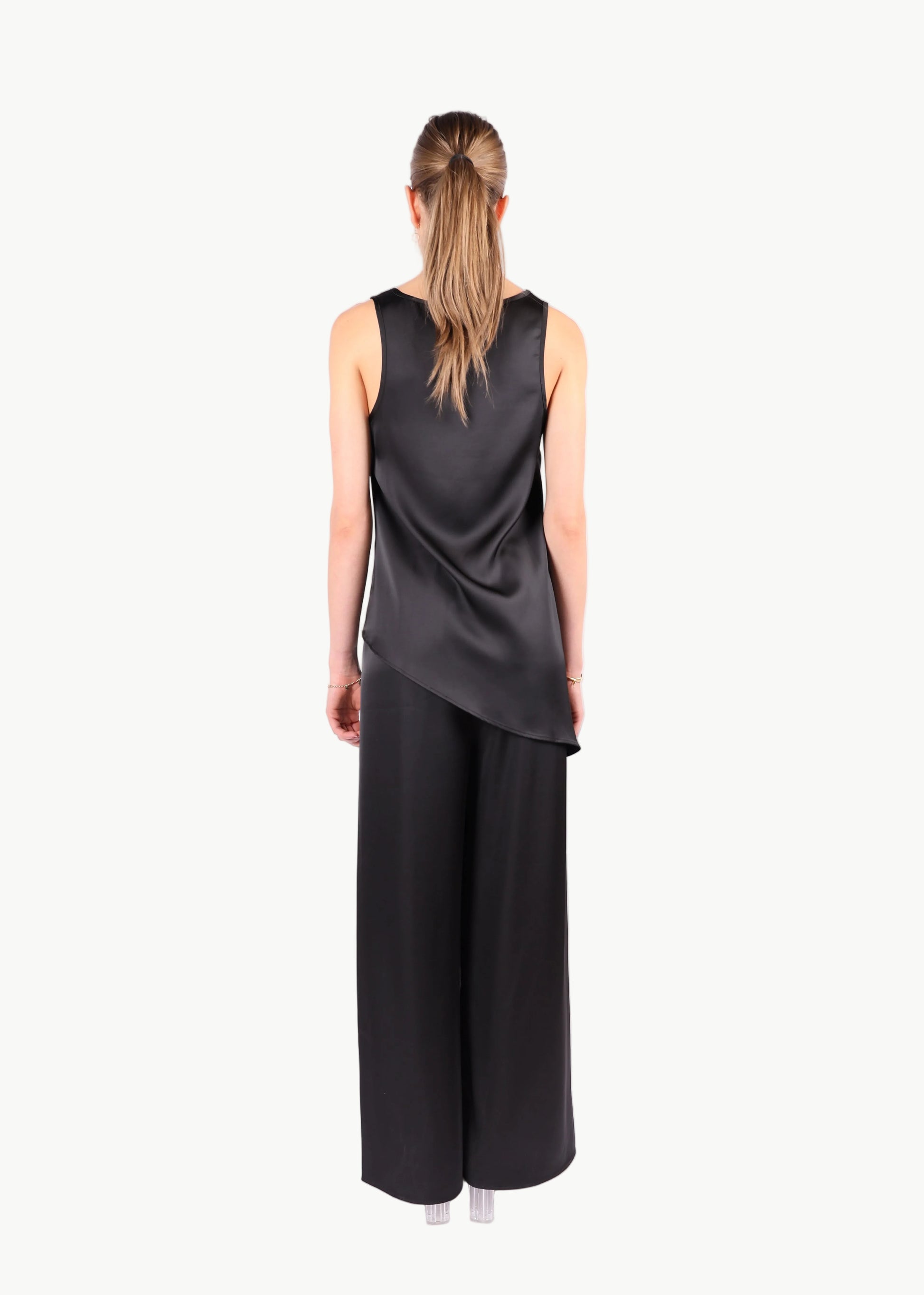 SLOANE SATIN WIDE-LEG PANTS