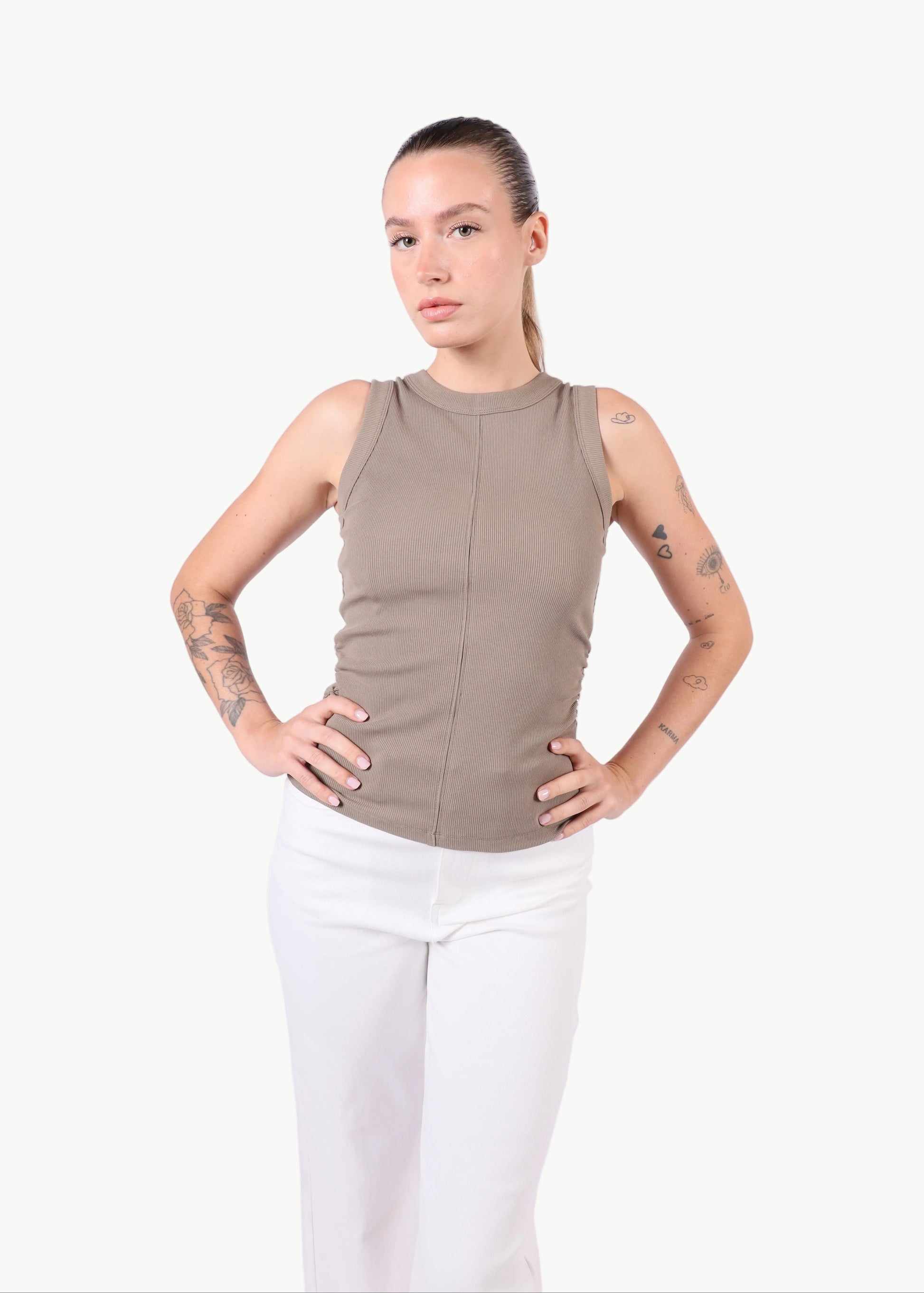 MIRELLE RUCHED RIBBED VEST (Copy) La Libéré