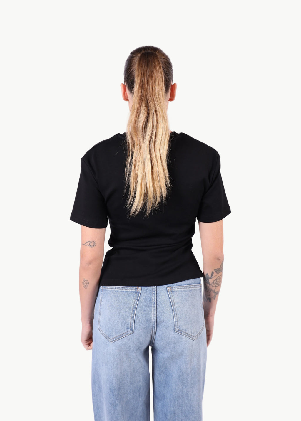 KAIA RUCHED COTTON TEE La Libéré