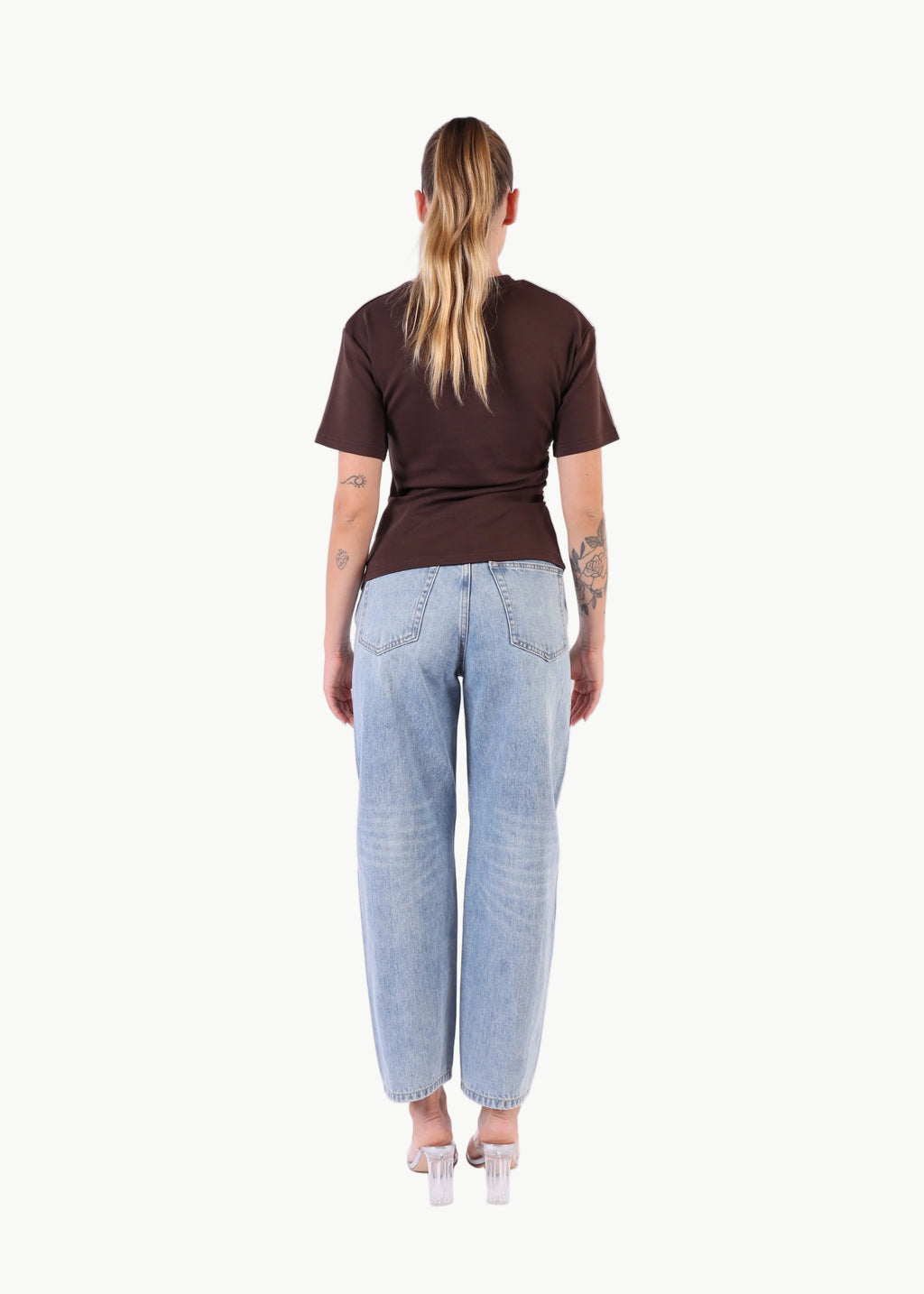 KAIA RUCHED COTTON TEE La Libéré