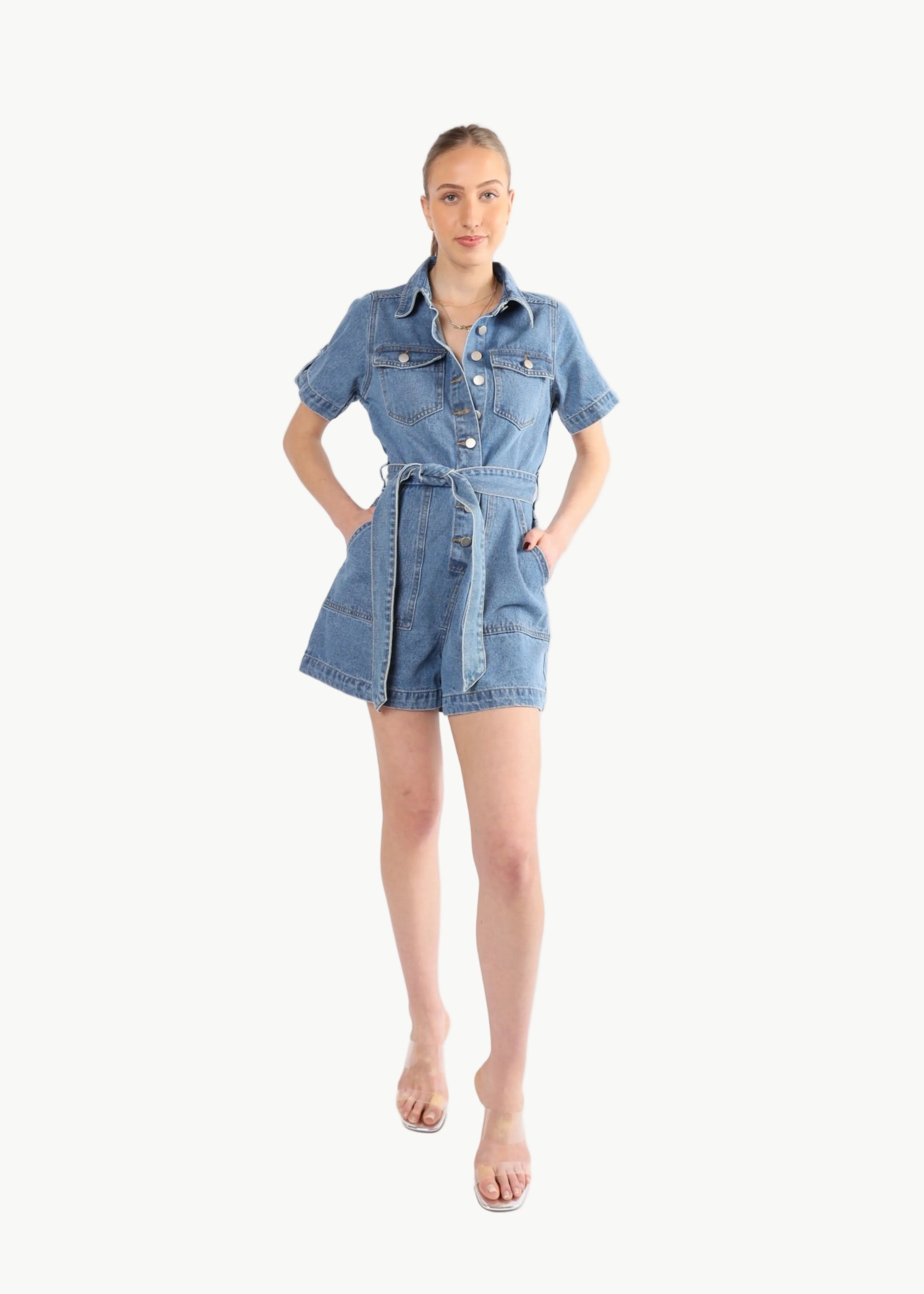 ODETTE DENIM PLAYSUIT