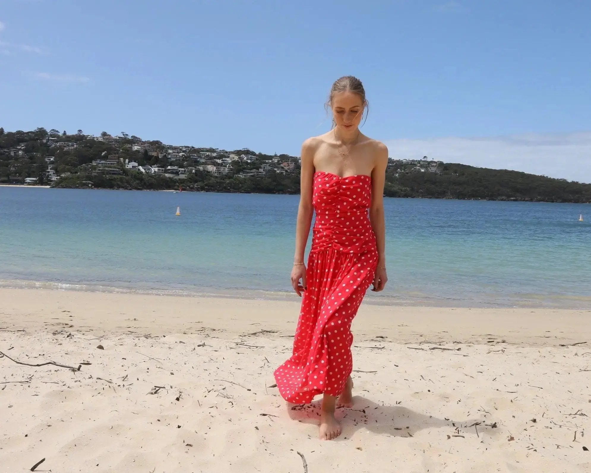 Sweetheart Polka Dots Midi Dress La Libéré